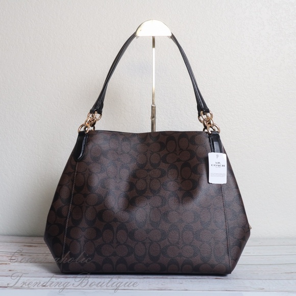 NWT Coach Hallie Shoulder Bag in Signature Canvas - Picture 6 of 8